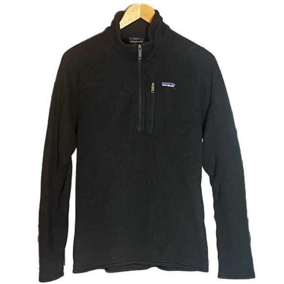 Patagonia Men’s Charcoal Gray 1/2 Zip Long Sleeve Fleece Lined Pull In sweater S - Picture 1 of 7